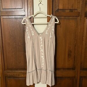 Jessica Simpson Taupe Embroidered Dress